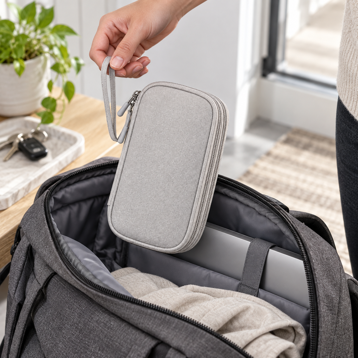 Double-Layer Tech Accessories Organizer