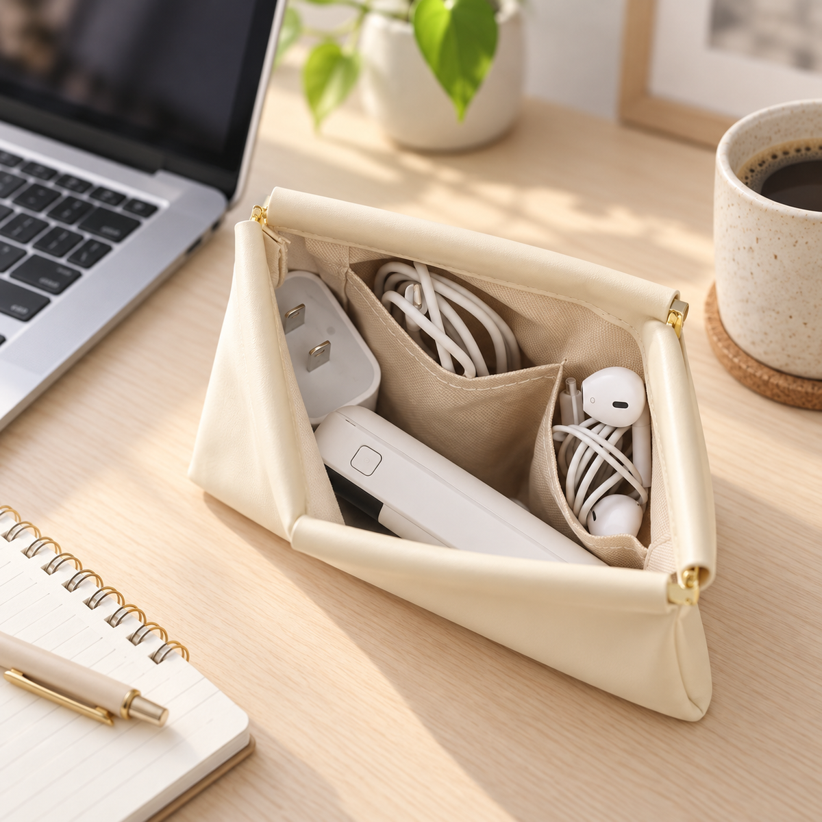 Auto-Closing Mini Cable Organizer Pouch