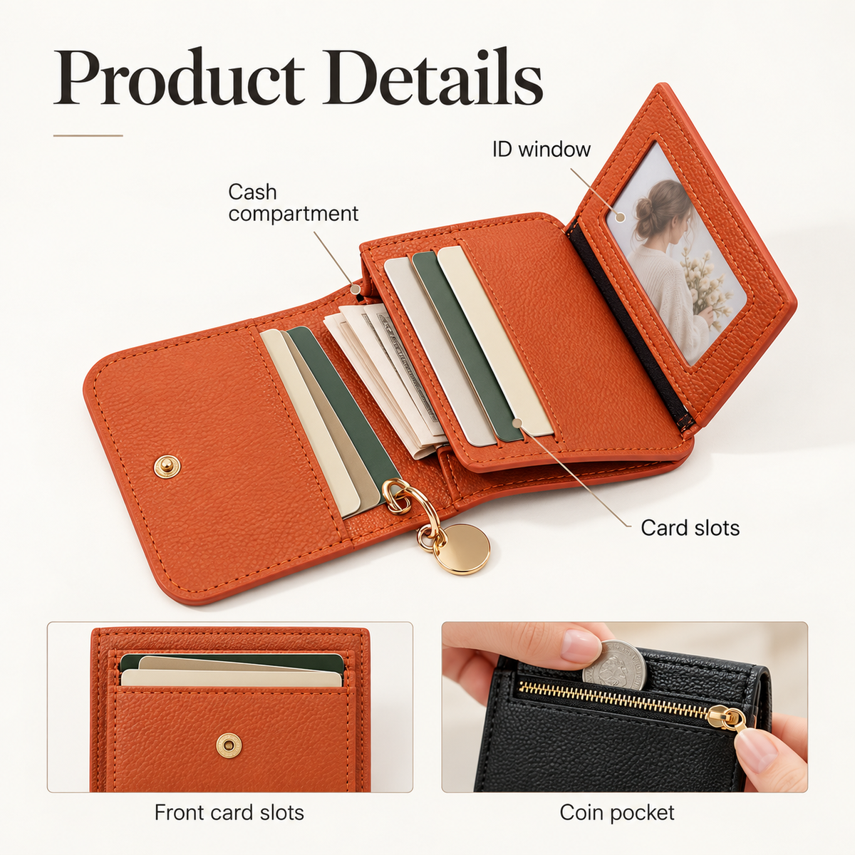 Women’s Elegant Minimalist Trifold Wallet